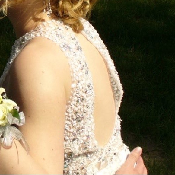 *MOVING SALE!!* White Chiffon Prom Dress - Picture 7 of 7